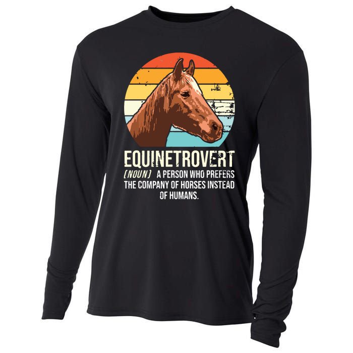 Horse Horse Lover Tee Equestrian Tee Retro Horse Cooling Performance Long Sleeve Crew