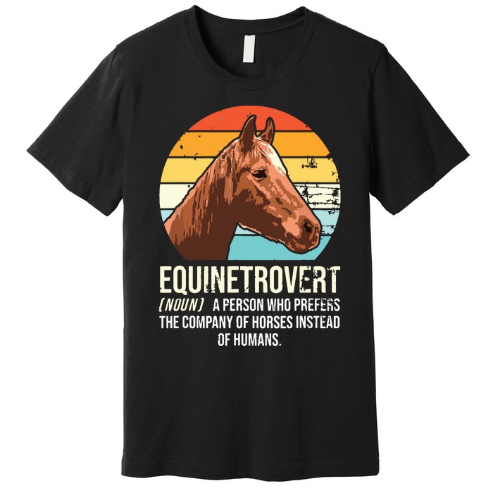 Horse Horse Lover Tee Equestrian Tee Retro Horse Premium T-Shirt