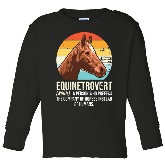 Horse Horse Lover Tee Equestrian Tee Retro Horse Toddler Long Sleeve Shirt