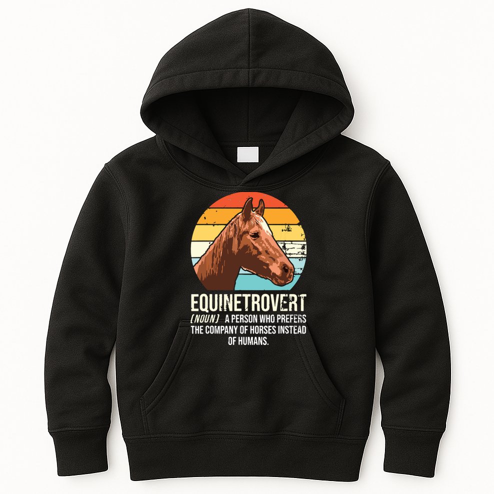 Horse Horse Lover Tee Equestrian Tee Retro Horse Kids Hoodie