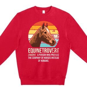 Horse Horse Lover Tee Equestrian Tee Retro Horse Premium Crewneck Sweatshirt