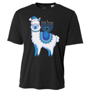 Happy Hanukkah Llamakkah Llama Menorah Alpaca Jewish Holiday  Cooling Performance Crew T-Shirt