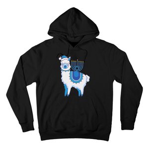 Happy Hanukkah Llamakkah Llama Menorah Alpaca Jewish Holiday  Hoodie