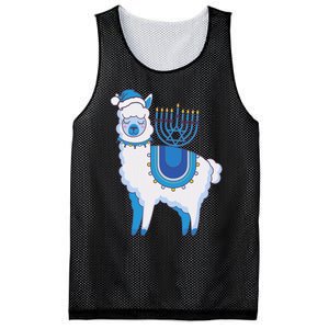 Happy Hanukkah Llamakkah Llama Menorah Alpaca Jewish Holiday  Mesh Reversible Basketball Jersey Tank