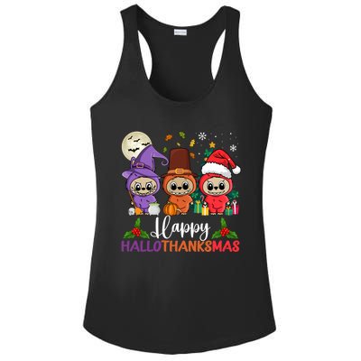 Happy Hallothanksmas Labubu Lover Halloween Fall Christmas Great Gift Ladies PosiCharge Competitor Racerback Tank