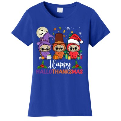 Happy Hallothanksmas Labubu Lover Halloween Fall Christmas Great Gift Women's T-Shirt