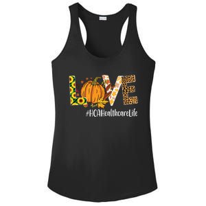 Hca Healthcare Love Fall Pumpkin Leopard Halloween Autumn Ladies PosiCharge Competitor Racerback Tank