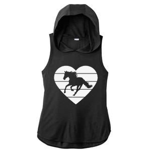 Horse Heart Love Horseback Equestrian Riding Cuten Girl Women Ladies PosiCharge Tri-Blend Wicking Draft Hoodie Tank