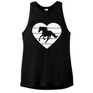 Horse Heart Love Horseback Equestrian Riding Cuten Girl Women Ladies PosiCharge Tri-Blend Wicking Tank