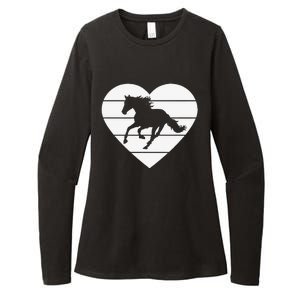 Horse Heart Love Horseback Equestrian Riding Cuten Girl Women Womens CVC Long Sleeve Shirt