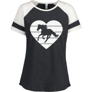 Horse Heart Love Horseback Equestrian Riding Cuten Girl Women Enza Ladies Jersey Colorblock Tee