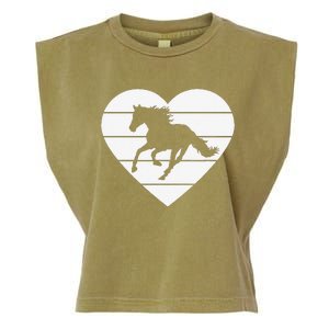 Horse Heart Love Horseback Equestrian Riding Cuten Girl Women Garment-Dyed Women's Muscle Tee