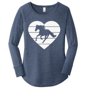 Horse Heart Love Horseback Equestrian Riding Cuten Girl Women Women's Perfect Tri Tunic Long Sleeve Shirt