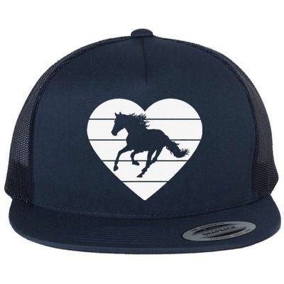 Horse Heart Love Horseback Equestrian Riding Cuten Girl Women Flat Bill Trucker Hat