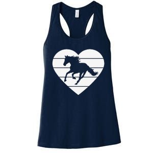 Horse Heart Love Horseback Equestrian Riding Cuten Girl Women Women's Racerback Tank