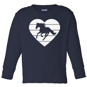 Horse Heart Love Horseback Equestrian Riding Cuten Girl Women Toddler Long Sleeve Shirt