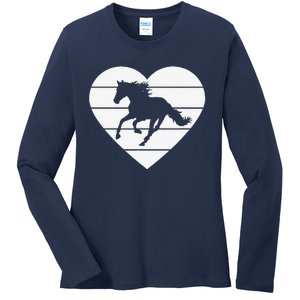 Horse Heart Love Horseback Equestrian Riding Cuten Girl Women Ladies Long Sleeve Shirt