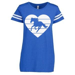 Horse Heart Love Horseback Equestrian Riding Cuten Girl Women Enza Ladies Jersey Football T-Shirt