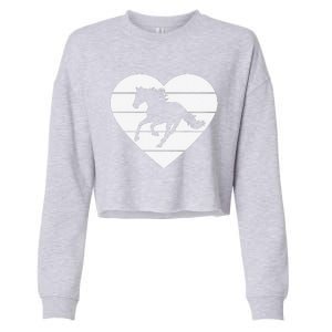 Horse Heart Love Horseback Equestrian Riding Cuten Girl Women Cropped Pullover Crew