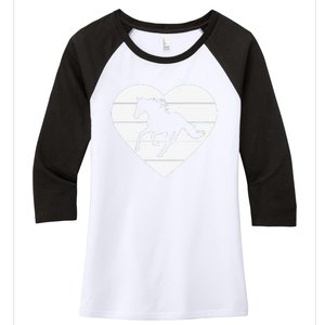 Horse Heart Love Horseback Equestrian Riding Cuten Girl Women Women's Tri-Blend 3/4-Sleeve Raglan Shirt