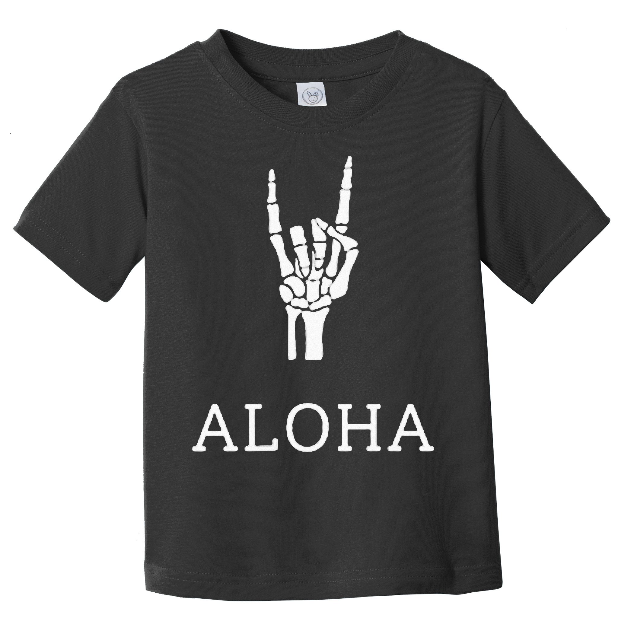 Halloween Hang Loose Skeleton Shaka Aloha – Over Left Breast Toddler T-Shirt