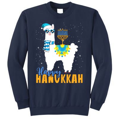 Happy Hanukkah Llama Cute Alpaca Chanukah Sweatshirt