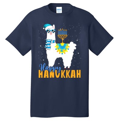 Happy Hanukkah Llama Cute Alpaca Chanukah Tall T-Shirt