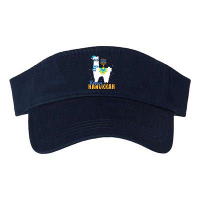 Happy Hanukkah Llama Cute Alpaca Chanukah Valucap Bio-Washed Visor