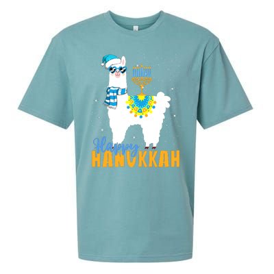 Happy Hanukkah Llama Cute Alpaca Chanukah Sueded Cloud Jersey T-Shirt