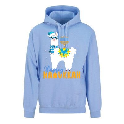 Happy Hanukkah Llama Cute Alpaca Chanukah Unisex Surf Hoodie