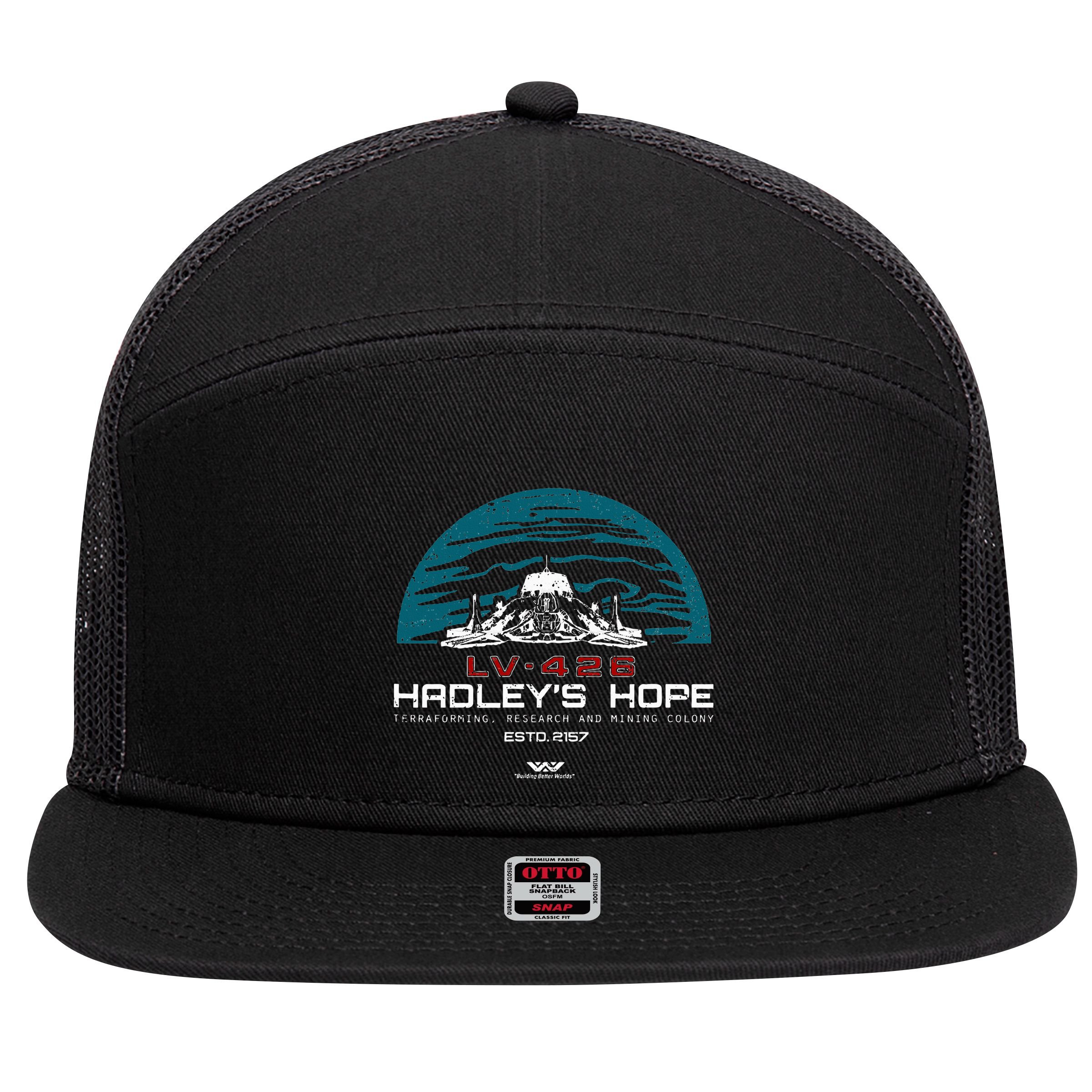 Hadley’S Hope Lv 426 Pre Distessed Aliens 7 Panel Mesh Trucker Snapback Hat