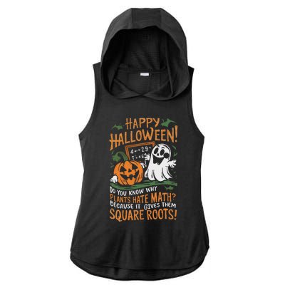 Happy Halloween Math Teacher Scientist Funny Design Ladies PosiCharge Tri-Blend Wicking Draft Hoodie Tank