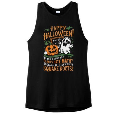 Happy Halloween Math Teacher Scientist Funny Design Ladies PosiCharge Tri-Blend Wicking Tank