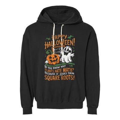 Happy Halloween Math Teacher Scientist Funny Design Garment-Dyed Fleece Hoodie