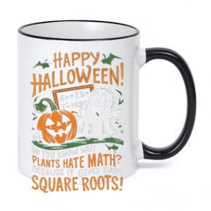 Happy Halloween Math Teacher Scientist Funny Design 11oz Black Color Changing Mug