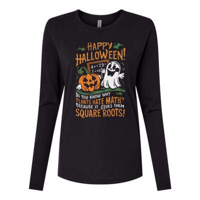 Happy Halloween Math Teacher Scientist Funny Design Womens Cotton Relaxed Long Sleeve T-Shirt