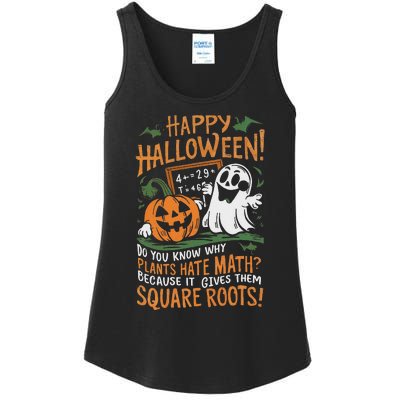 Happy Halloween Math Teacher Scientist Funny Design Ladies Essential Tank