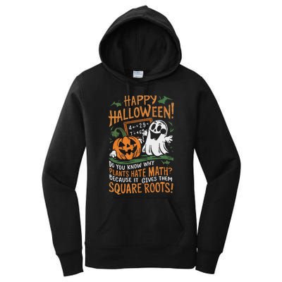 Happy Halloween Math Teacher Scientist Funny Design Women's Pullover Hoodie