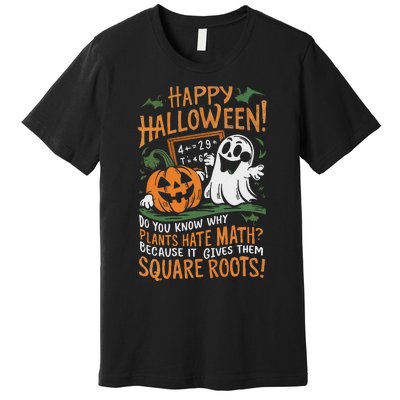 Happy Halloween Math Teacher Scientist Funny Design Premium T-Shirt