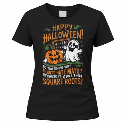 Happy Halloween Math Teacher Scientist Funny Design Women's T-Shirt