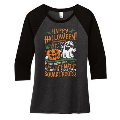 Happy Halloween Math Teacher Scientist Funny Design Women's Tri-Blend 3/4-Sleeve Raglan Shirt