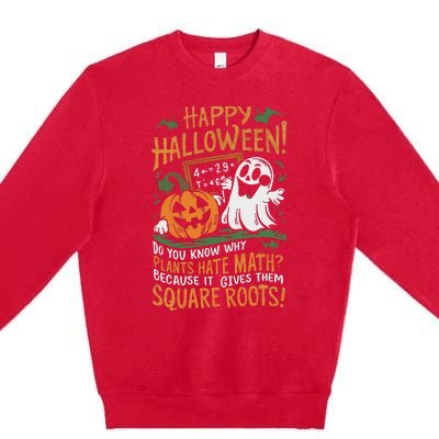 Happy Halloween Math Teacher Scientist Funny Design Premium Crewneck Sweatshirt