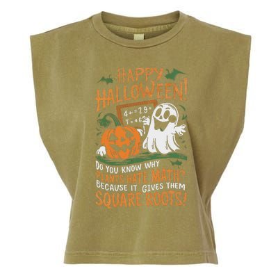 Happy Halloween Math Teacher Scientist Funny Design Garment-Dyed Women's Muscle Tee