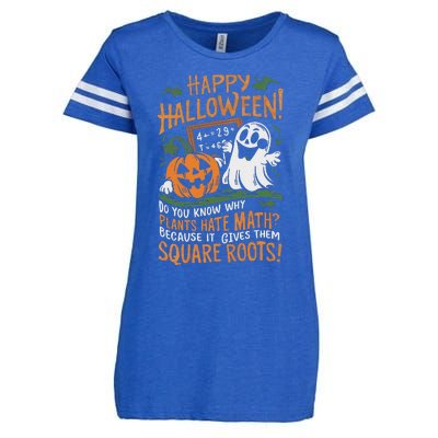 Happy Halloween Math Teacher Scientist Funny Design Enza Ladies Jersey Football T-Shirt