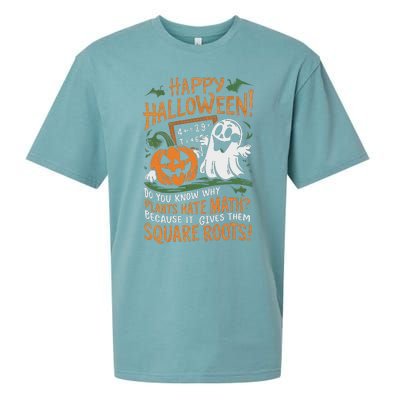 Happy Halloween Math Teacher Scientist Funny Design Sueded Cloud Jersey T-Shirt