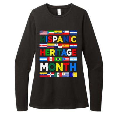 Hispanic Heritage Month Flags All Countries Flag Heart Hands Womens CVC Long Sleeve Shirt