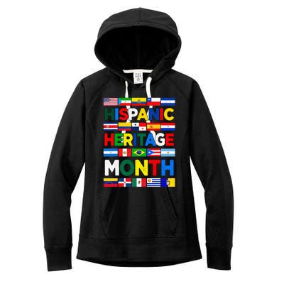 Hispanic Heritage Month Flags All Countries Flag Heart Hands Women's Fleece Hoodie