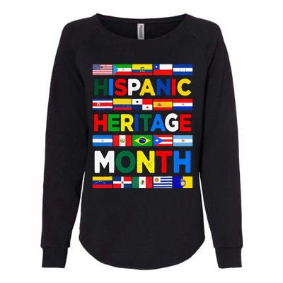 Hispanic Heritage Month Flags All Countries Flag Heart Hands Womens California Wash Sweatshirt