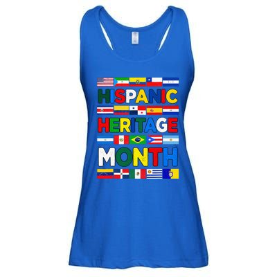 Hispanic Heritage Month Flags All Countries Flag Heart Hands Ladies Essential Flowy Tank