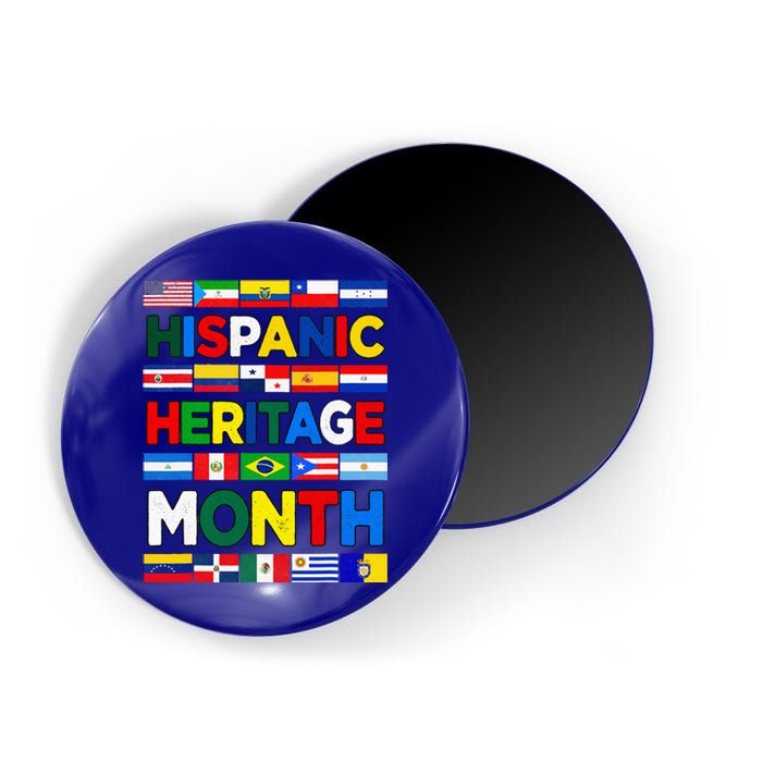 Hispanic Heritage Month Flags All Countries Flag Heart Hands Magnet